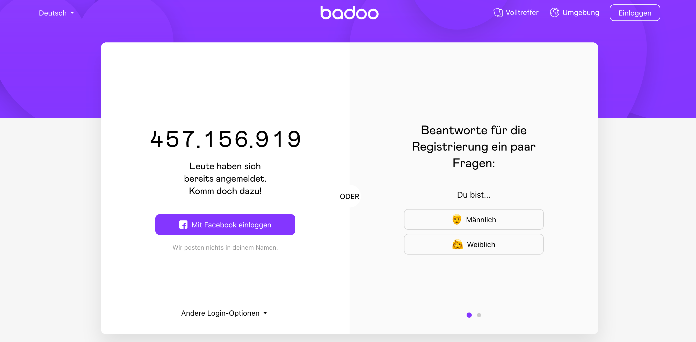 Badoo Homepage
