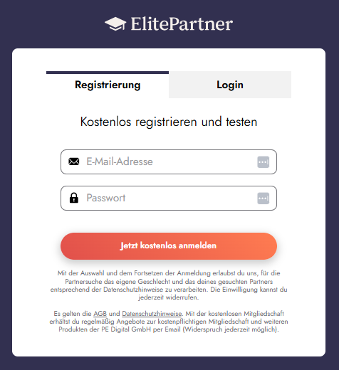 ElitePartner Erste Anmeldung