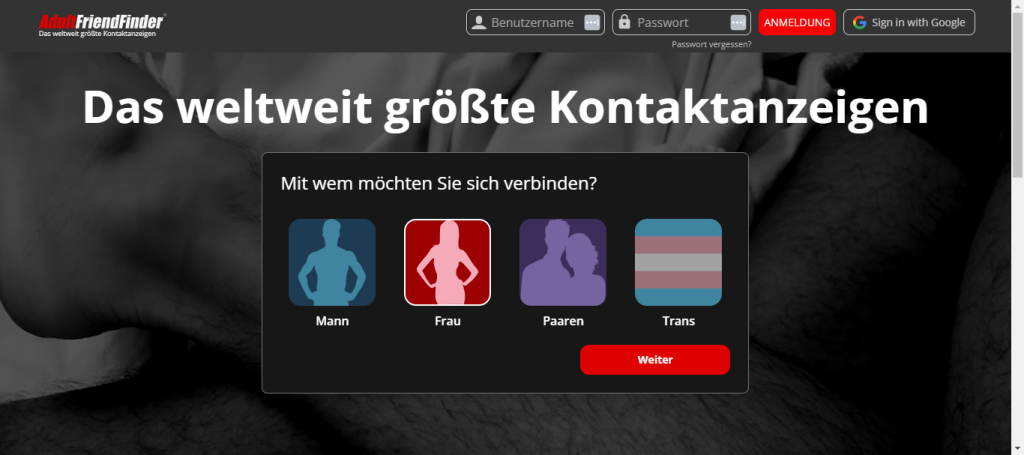 AdultFriendFinder Startseite