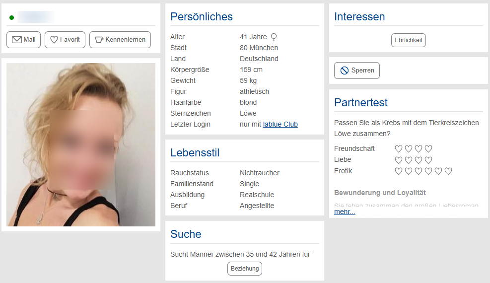 lablue Userprofil
