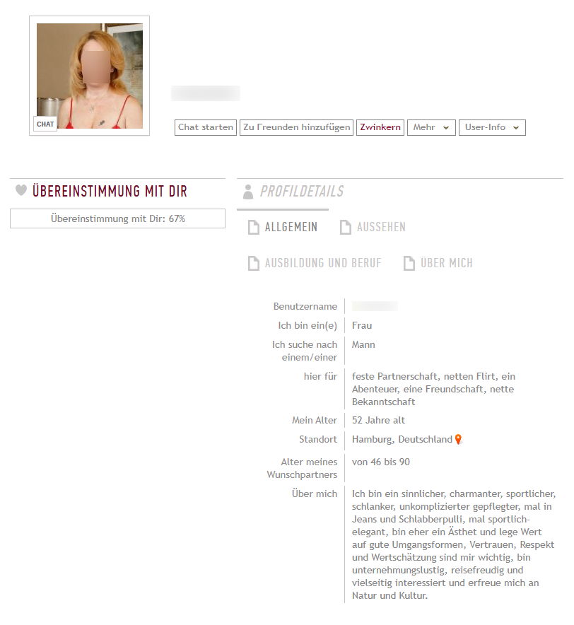 myFlirt Profil