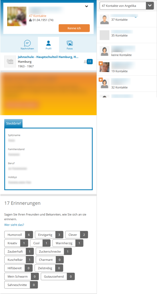 StayFriends Profil