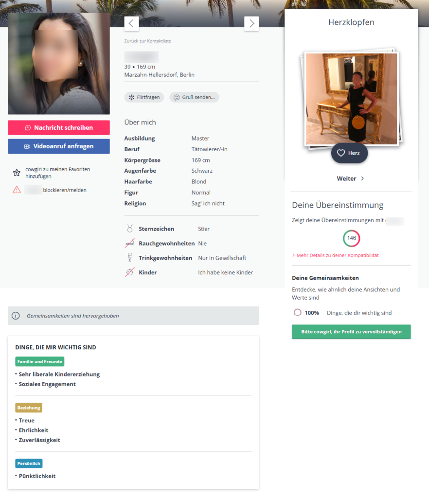 be2 Userprofil