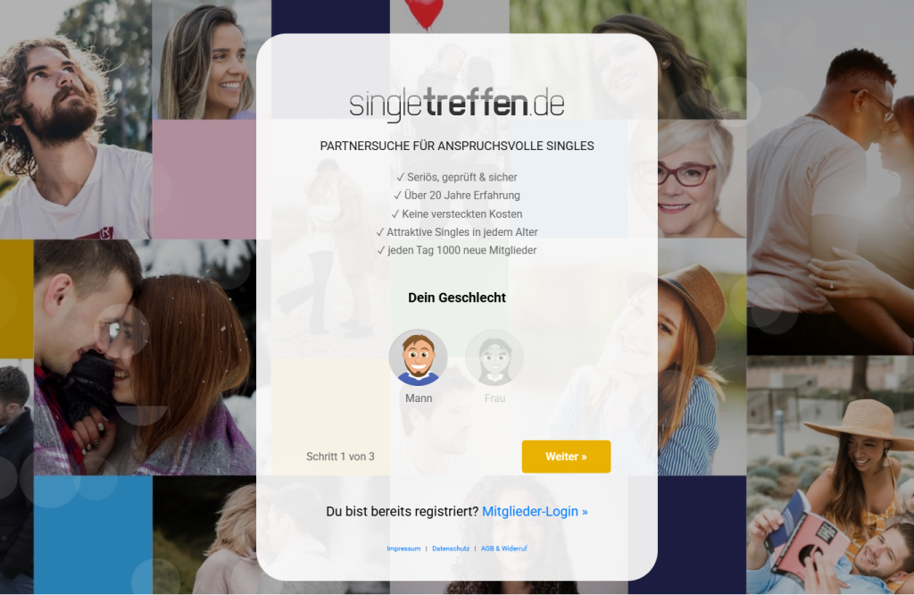 Singletreffen Anmeldung