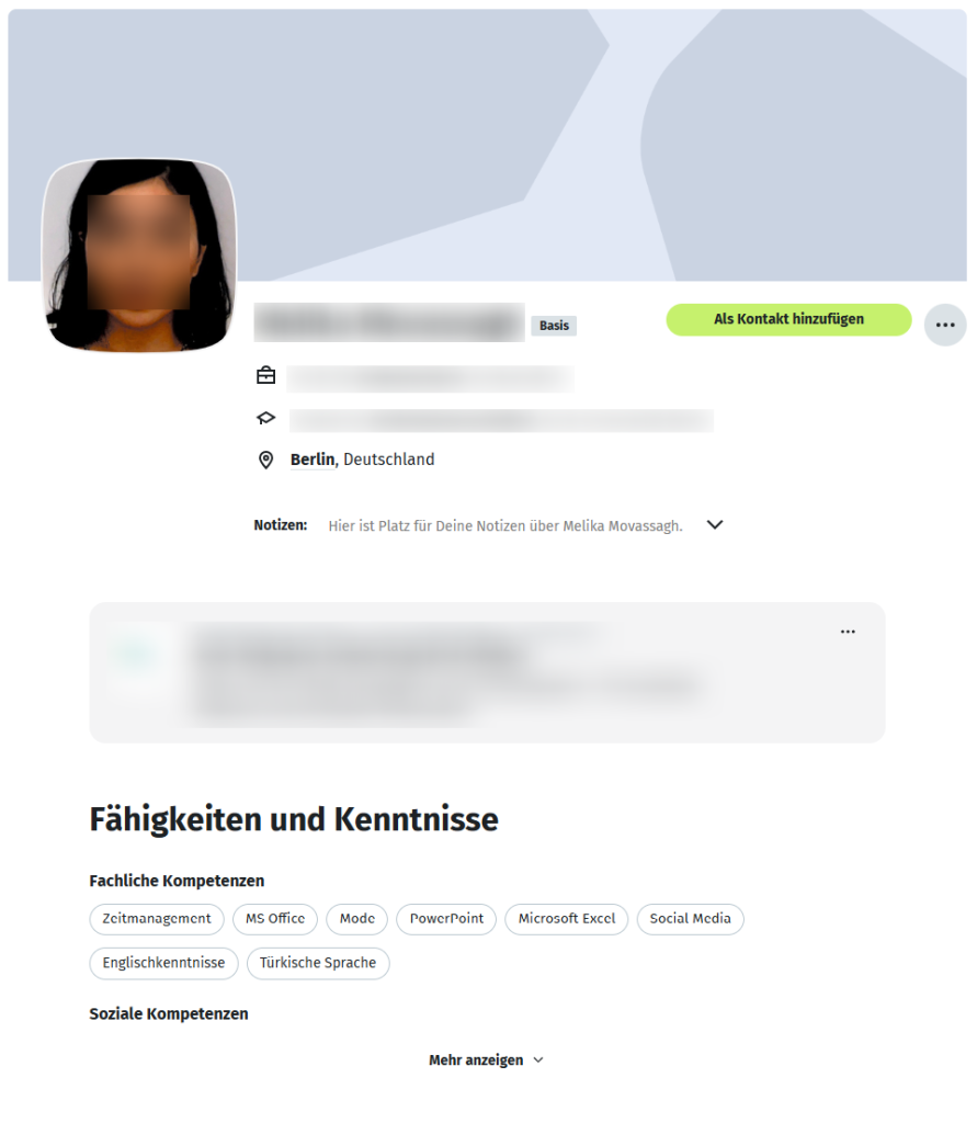 Xing Profil