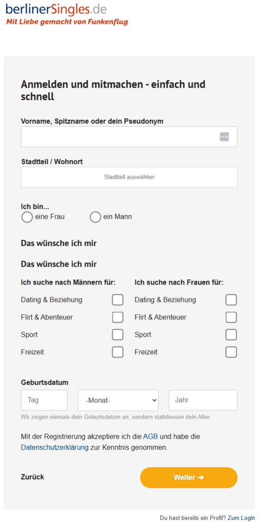 Berliner Singles Anmelden