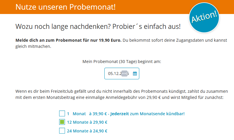 Freizeit-Treff Kosten